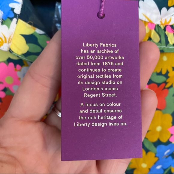 LOVE THE LABEL X Liberty Fabrics Marketa Mini Shirt Dress In Multicolor - Picture 7 of 8